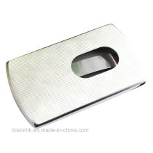 Leather Push Type Business Card Holder (BS-L-003)